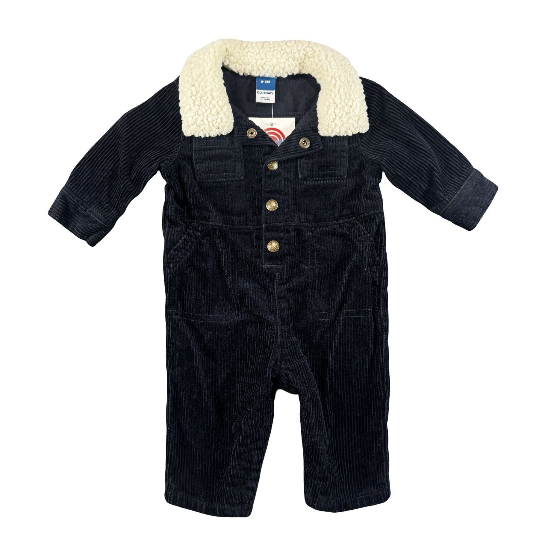 Old Navy Corduroy Sherpa Romper 0-3M - photo 1