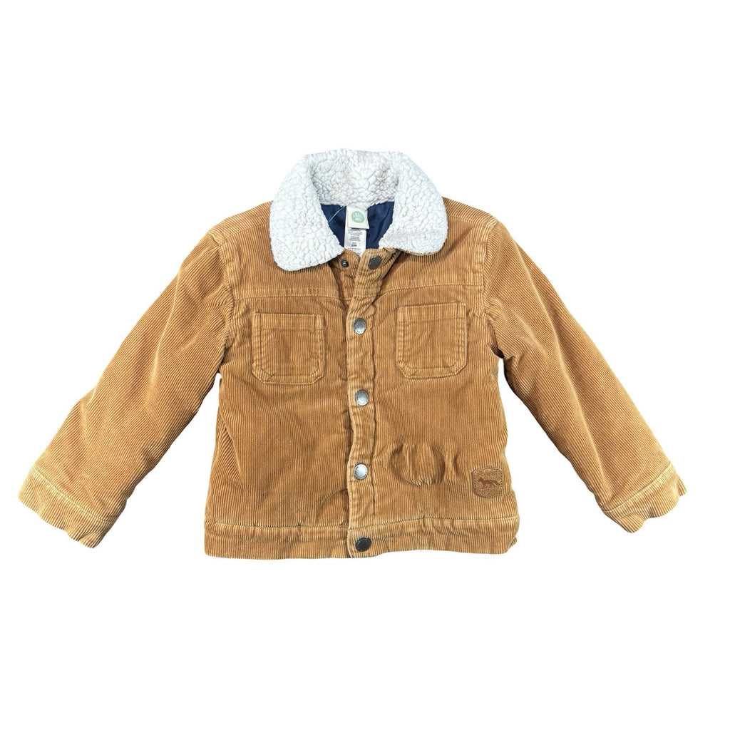 Little Me Tan Corduroy Sherpa Jacket 24M - photo 1