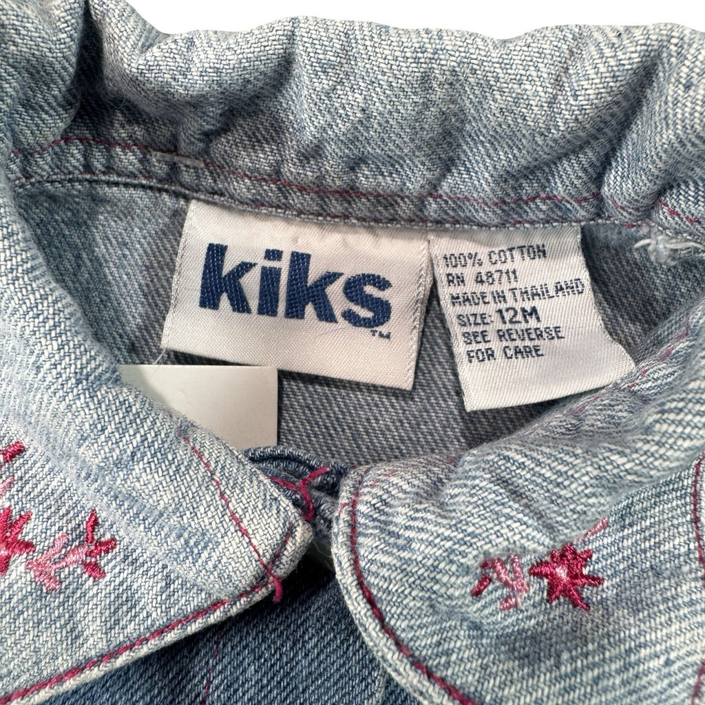 Kiks Denim Jacket Baby 12M - Kiks size tag 12M and small faint mark near chest pocket