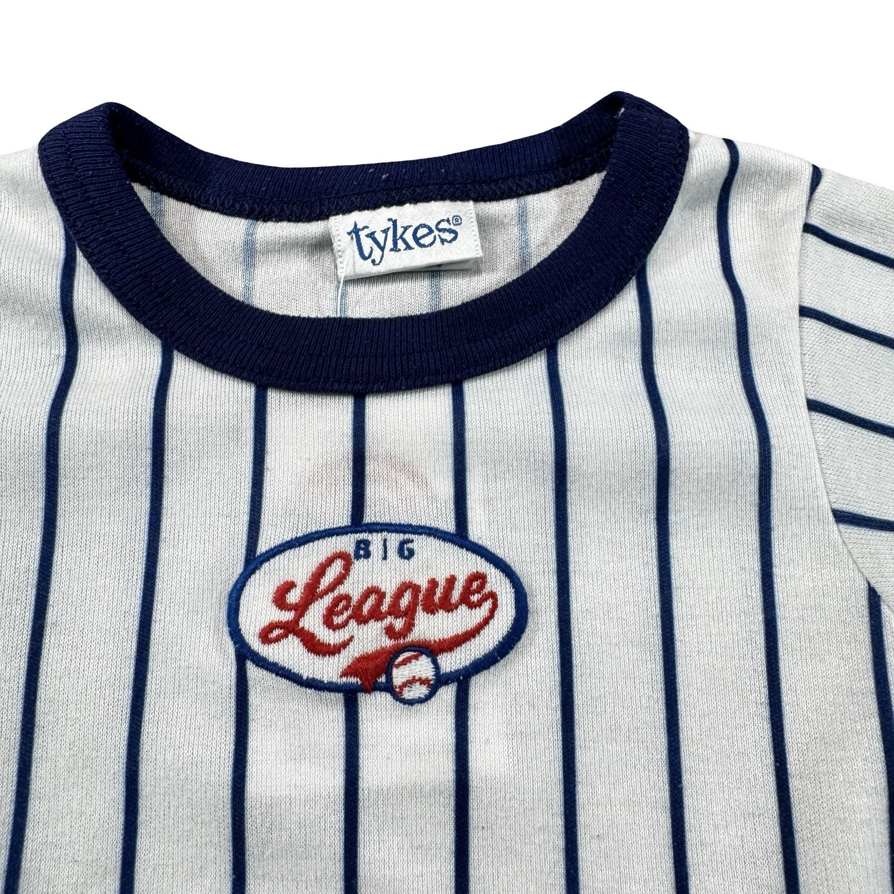 Vintage Tykes Baseball Romper 24M - Big League embroidered baseball patch detail