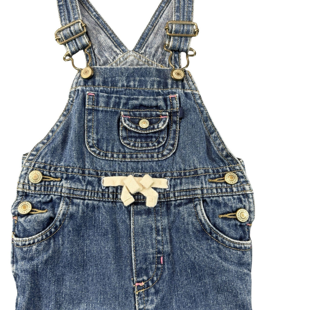 Old Navy Baby Denim Overalls 6-12M - bib pocket and buckle strap detail