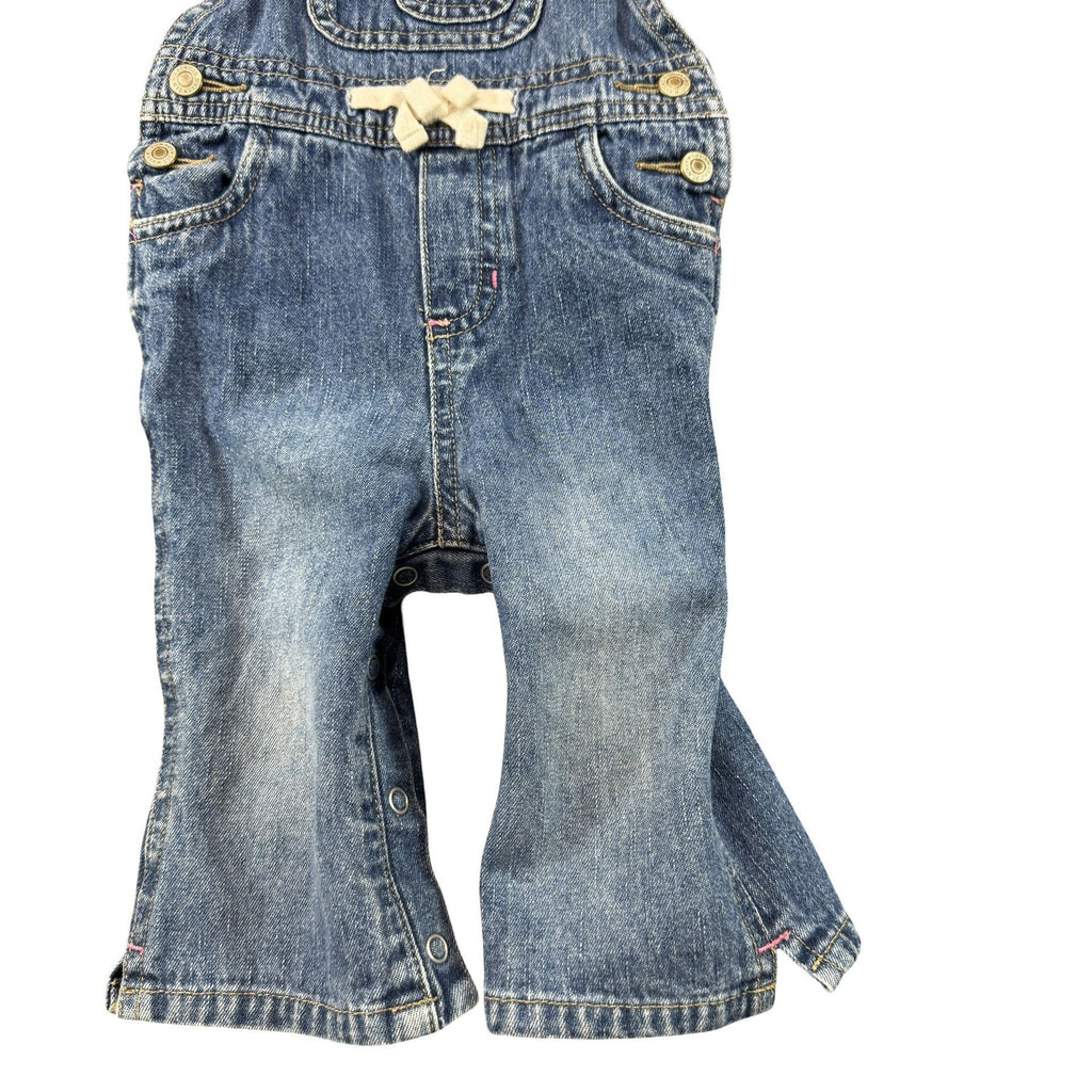 Old Navy Baby Denim Overalls 6-12M - inseam snaps detail
