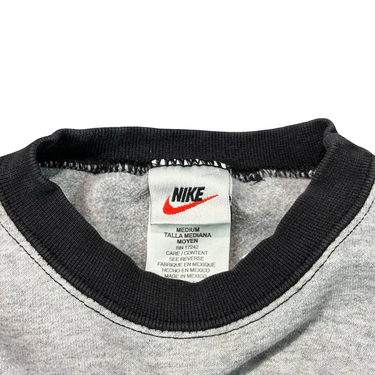 Vintage 90s Nike Basketball Swoosh Colorblock Sweatshirt Grey Kids M