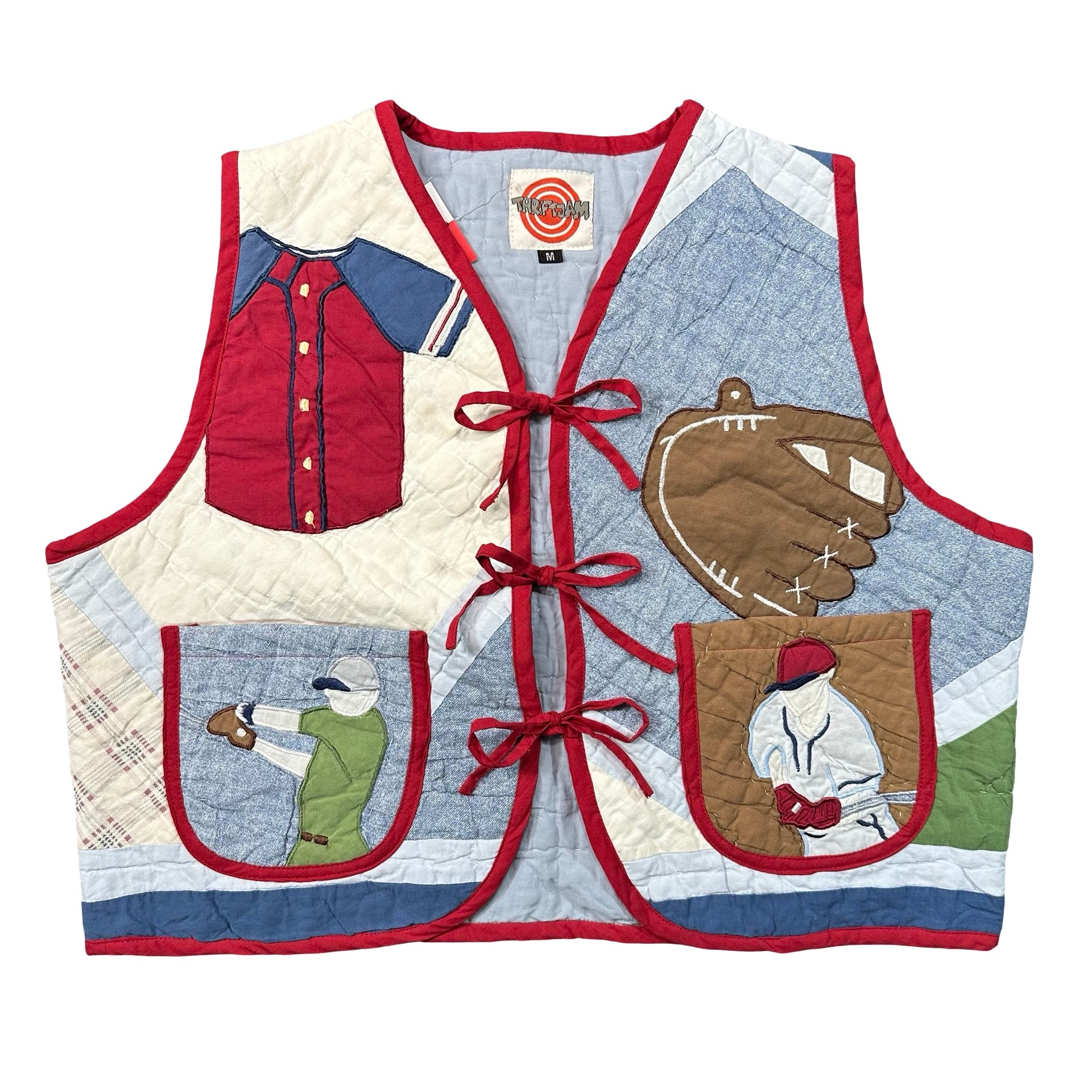 Sandlot Baseball M quilted vest rework - front