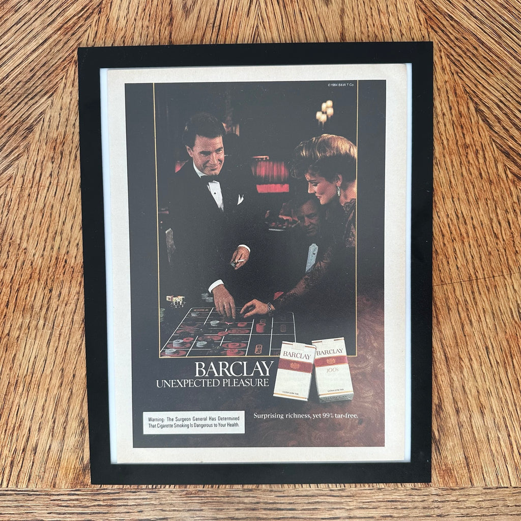Barclay Cigarettes Tuxedo Gentleman Framed Vintage Magazine Ad