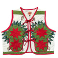 Poinsettia Star M quilted vest rework - front
