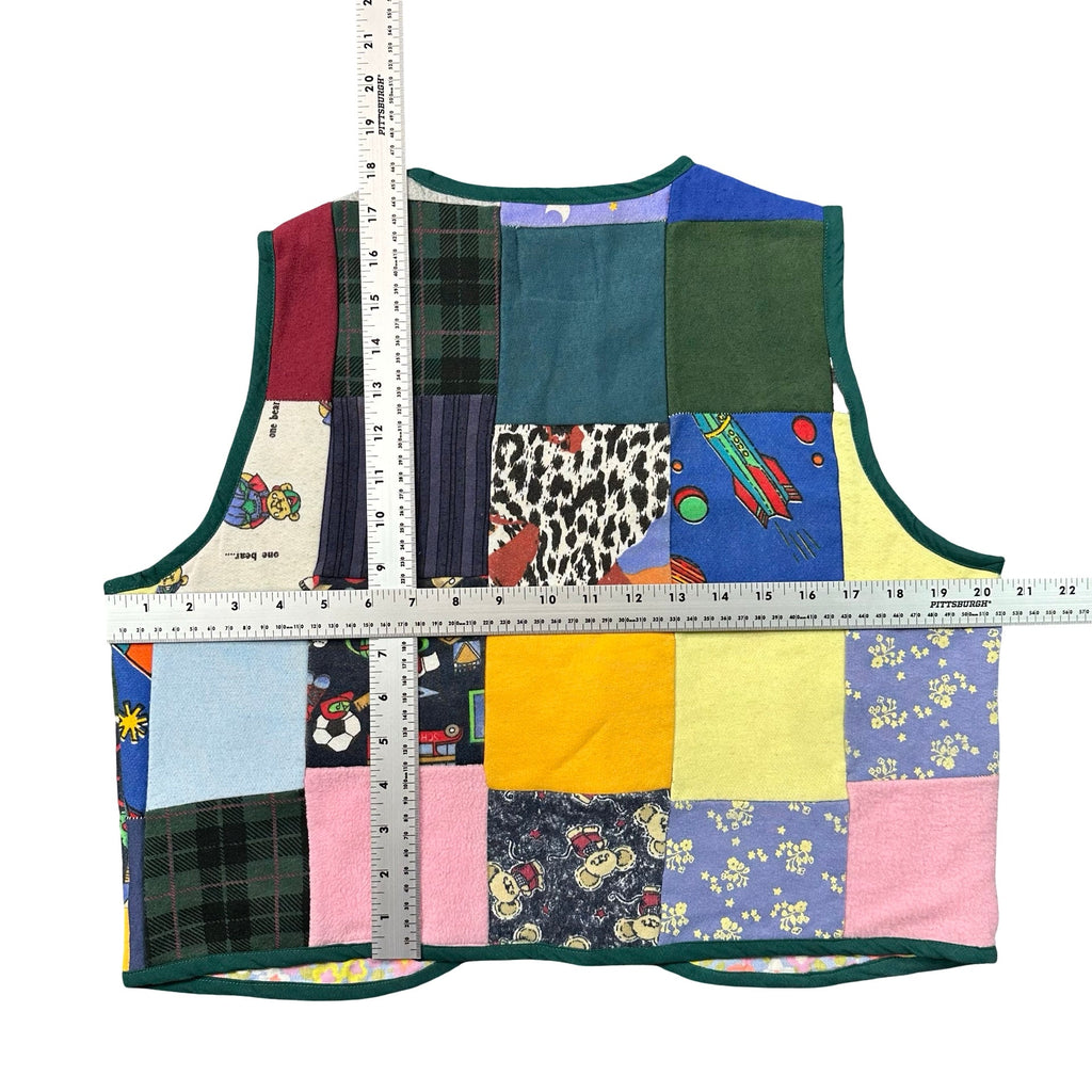 Attic Scrap Patchwork S quilted vest rework - tape measure