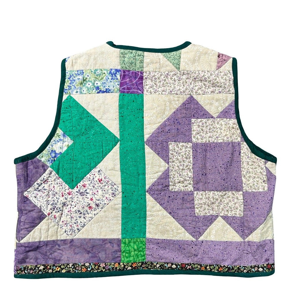 Amethyst Pinwheel S quilted vest rework - back
