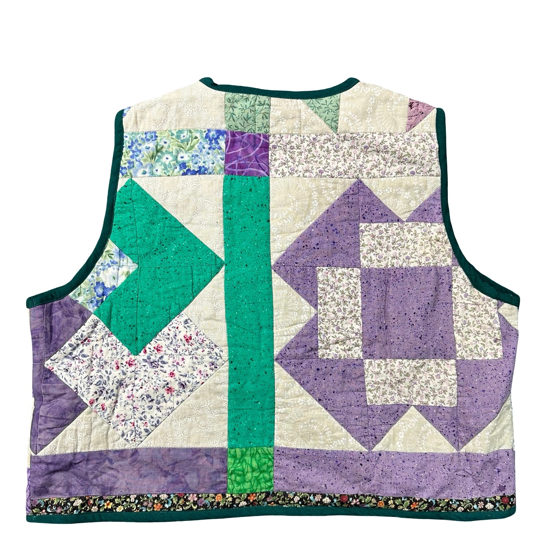 Amethyst Pinwheel S quilted vest rework - back