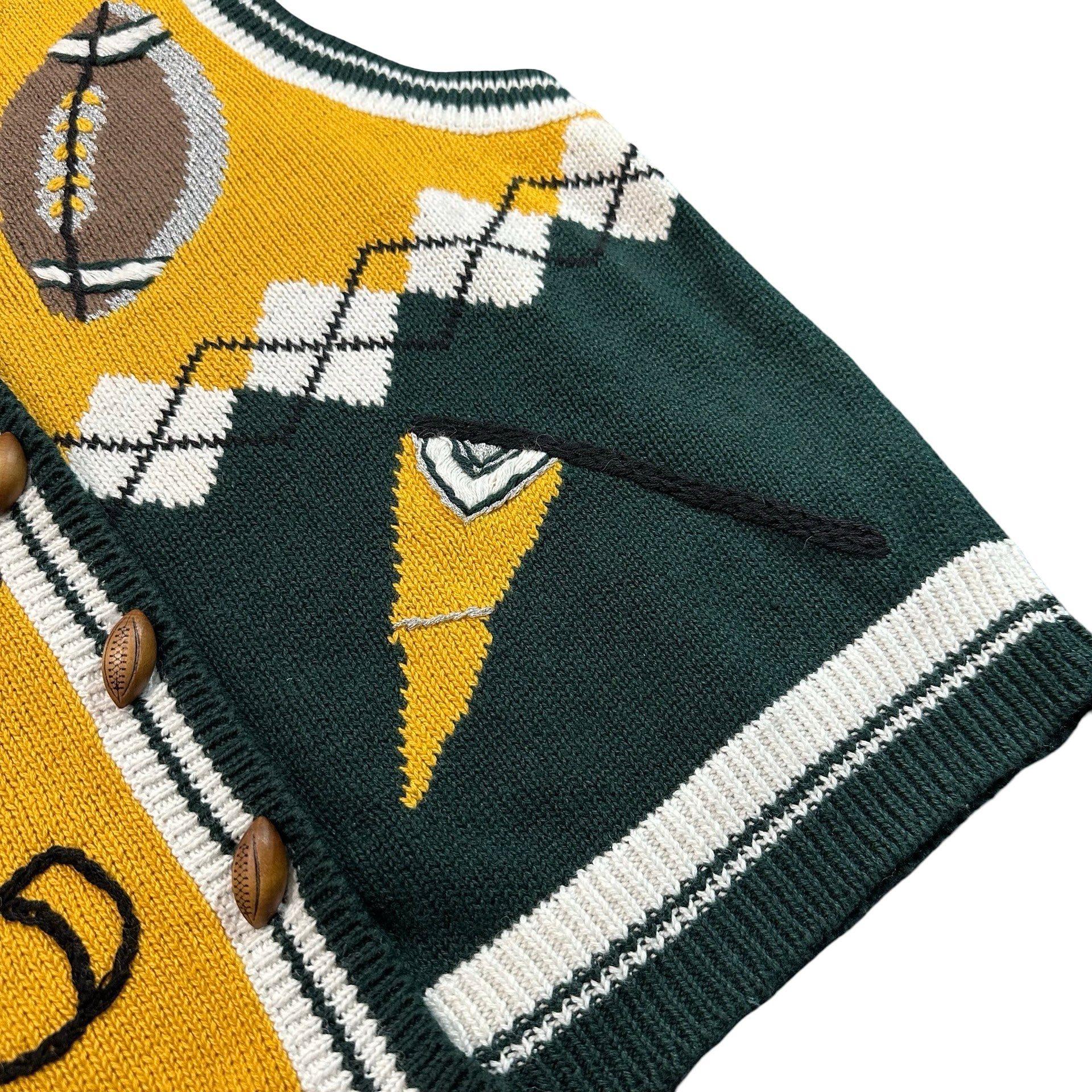 Vintage Christopher & Banks Green Bay Packers Embroidered Knit Sweater Vest Womens M
