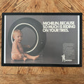 Framed vintage Michelin baby in tire double page magazine ad