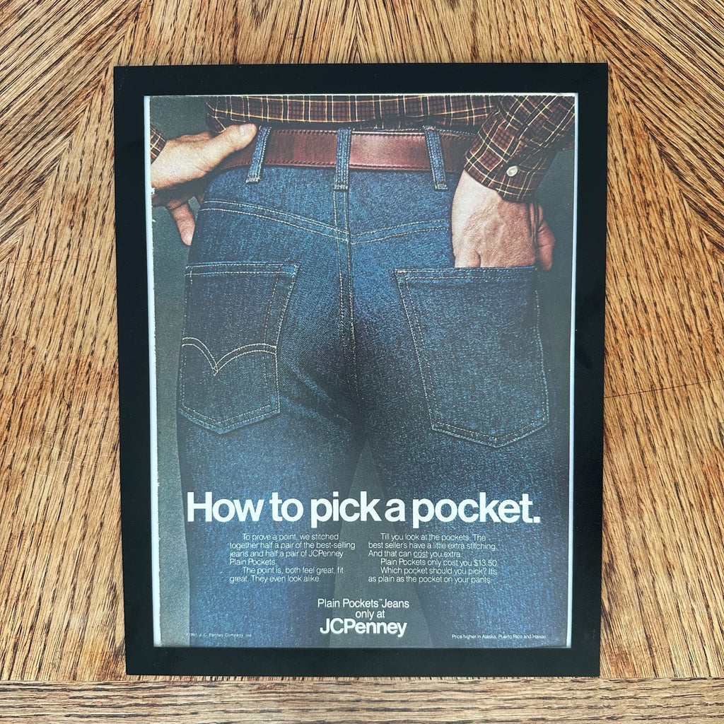 JCPenney Plain Pockets Jeans How To Pick A Pocket Framed Vintage Magazine Ad