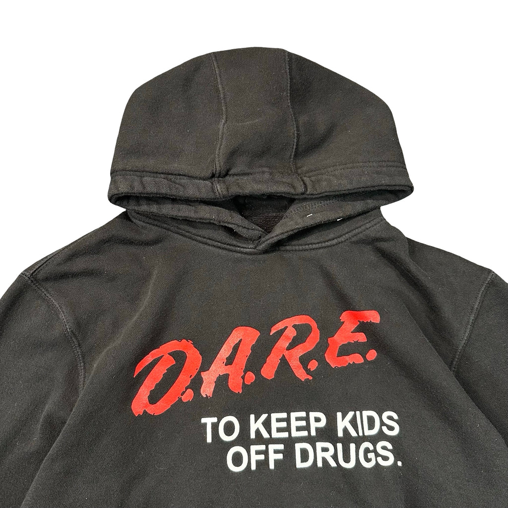 Vintage DARE To Keep Kids Off Drugs Graphic Hoodie Black Mens M