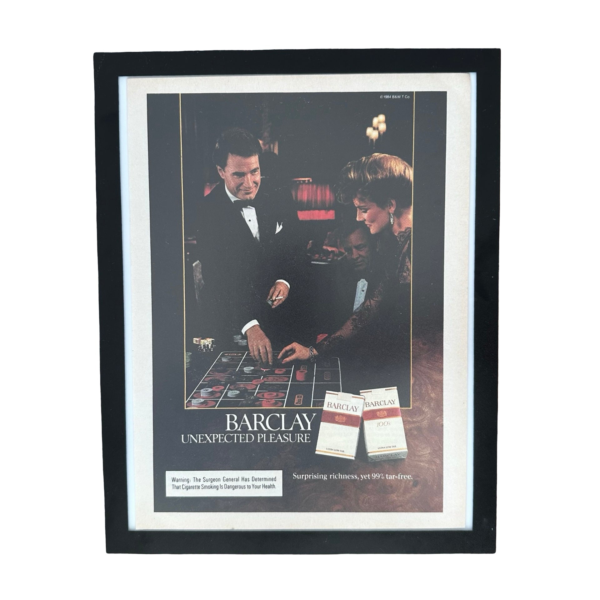 Barclay Cigarettes Tuxedo Gentleman Framed Vintage Magazine Ad