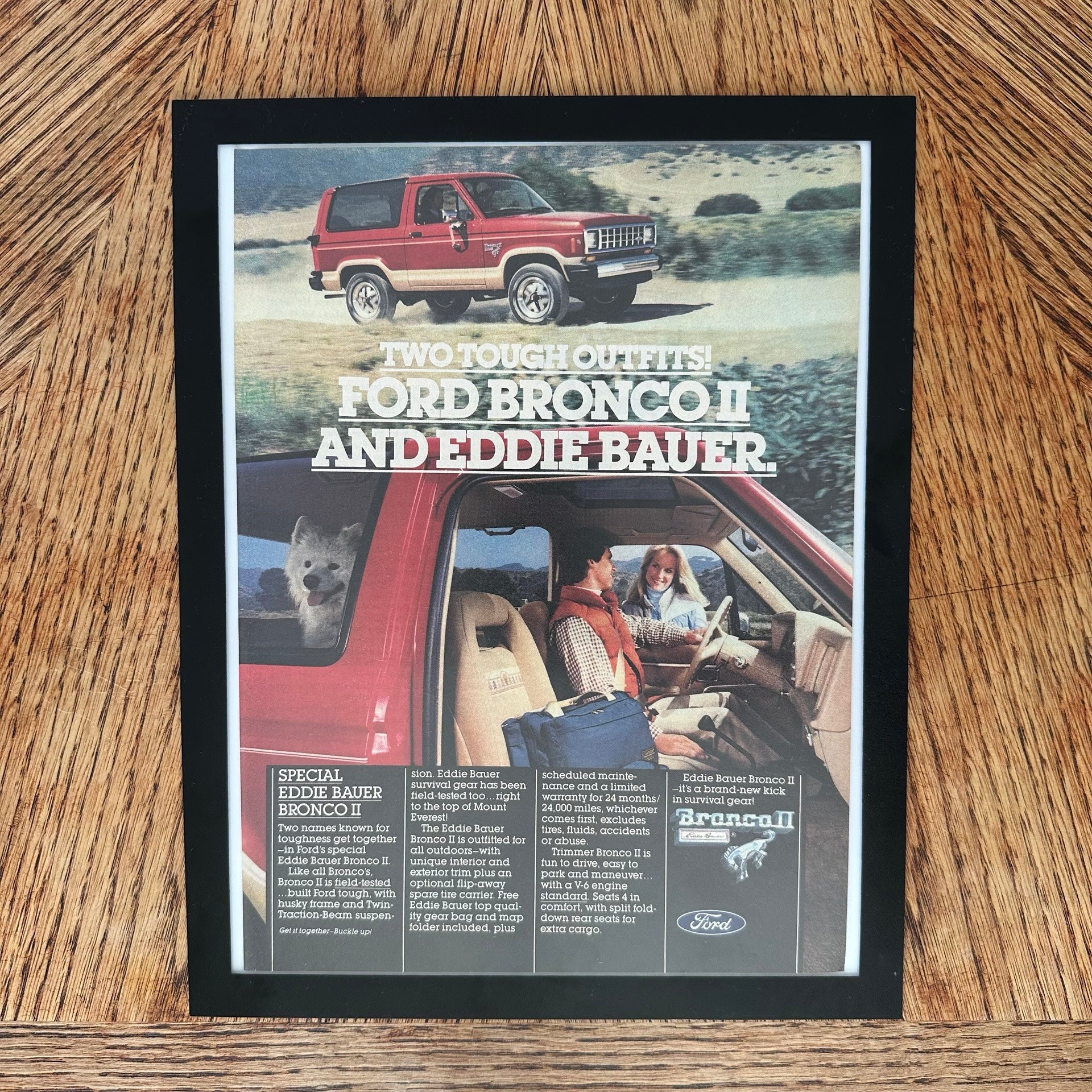 Ford Bronco II Eddie Bauer Edition 4x4 Framed Vintage Magazine Ad