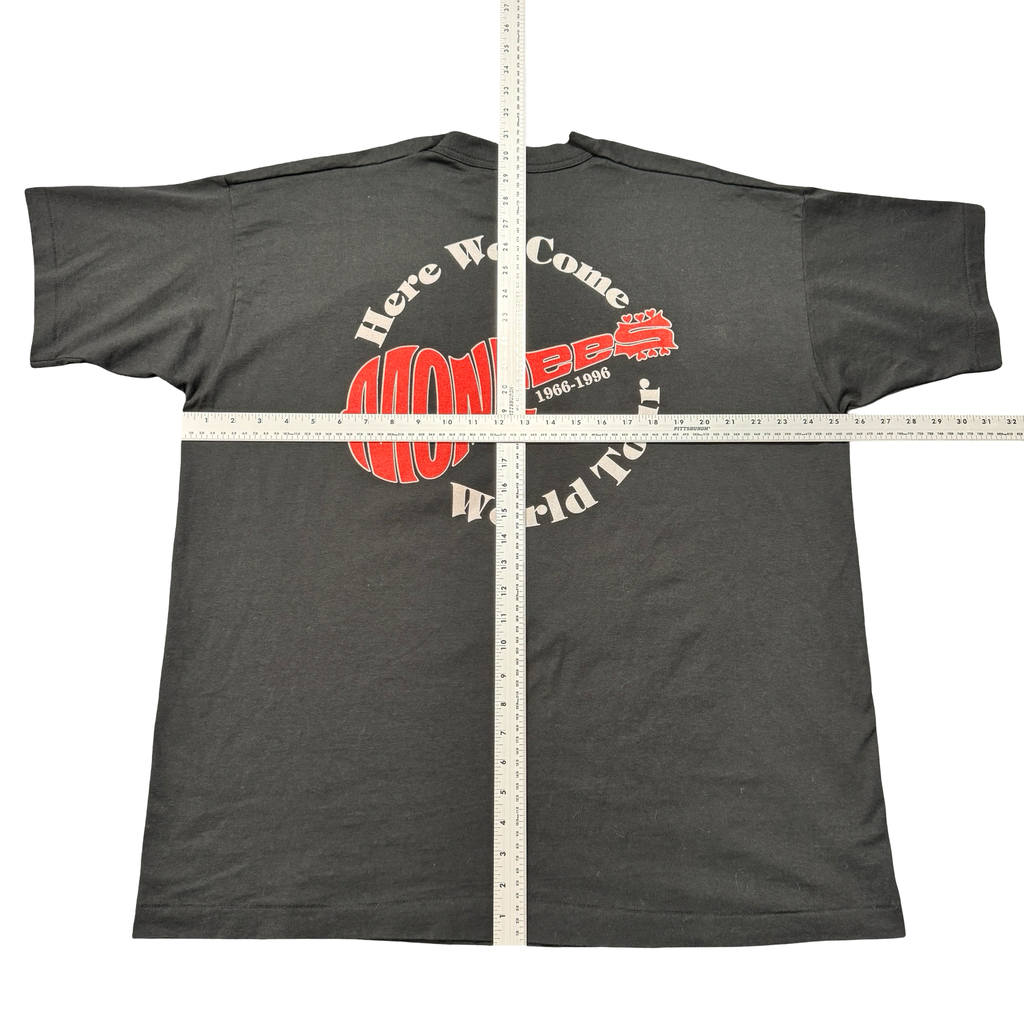 Monkees tee back Here We Come World Tour with measurements
