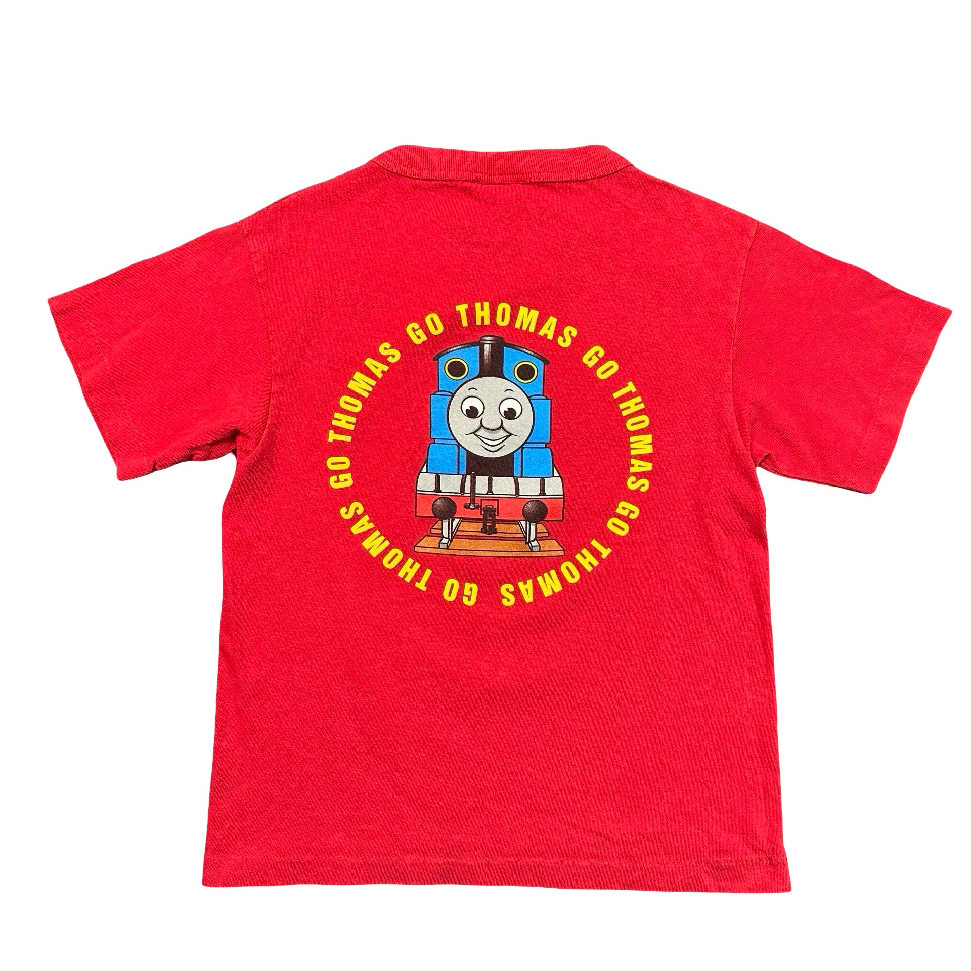 Vintage 1999 Thomas the Tank Engine Go Thomas T-Shirt Red Made in USA Kids 7