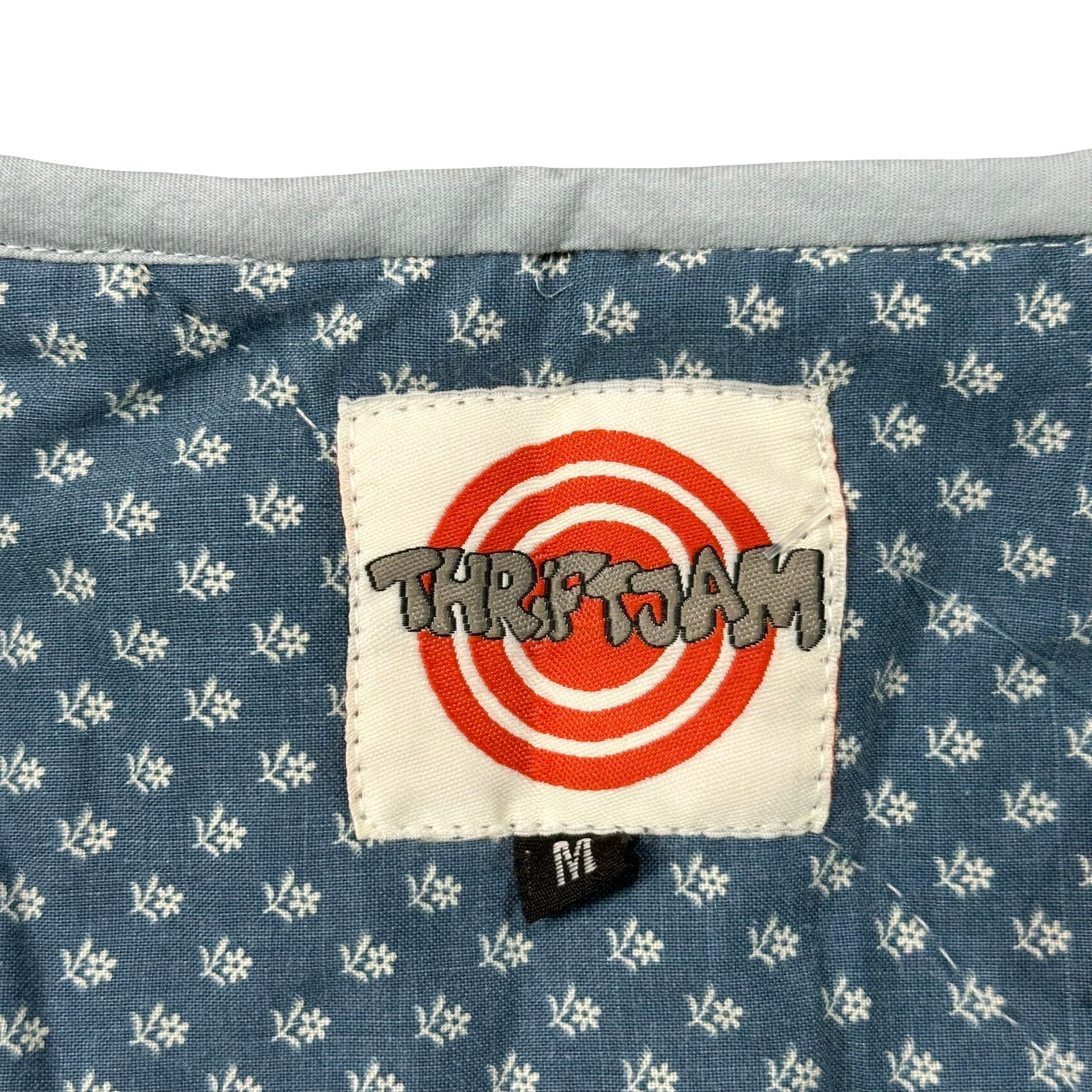 Homespun Plaid M quilted vest rework - ThriftJam size tag