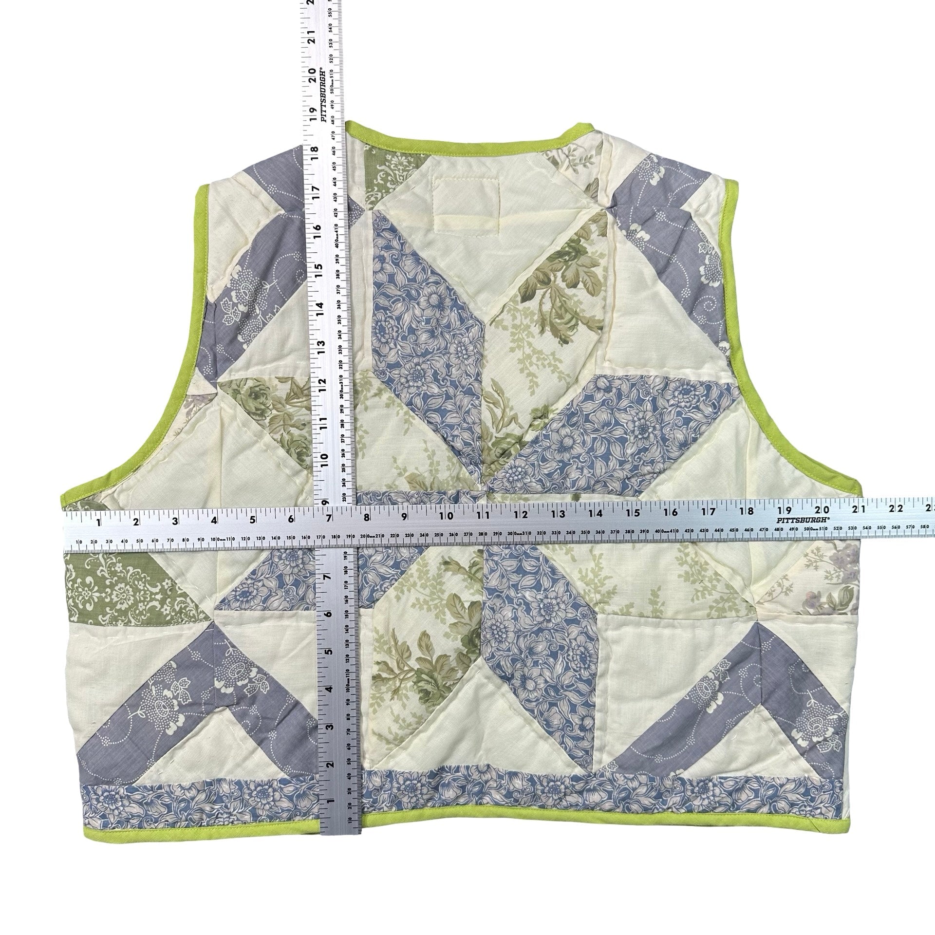 Willow Diamond M quilted vest rework - tape measure