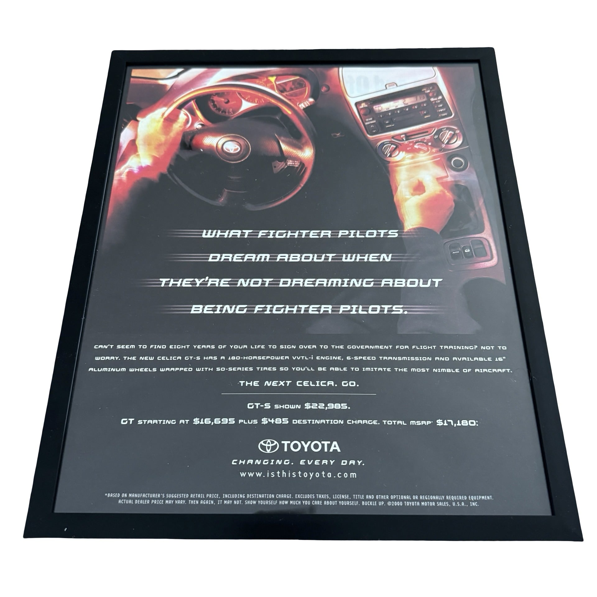 Vintage Toyota Fighter Pilots Dream Car Ad 10x12 Framed Magazine Print