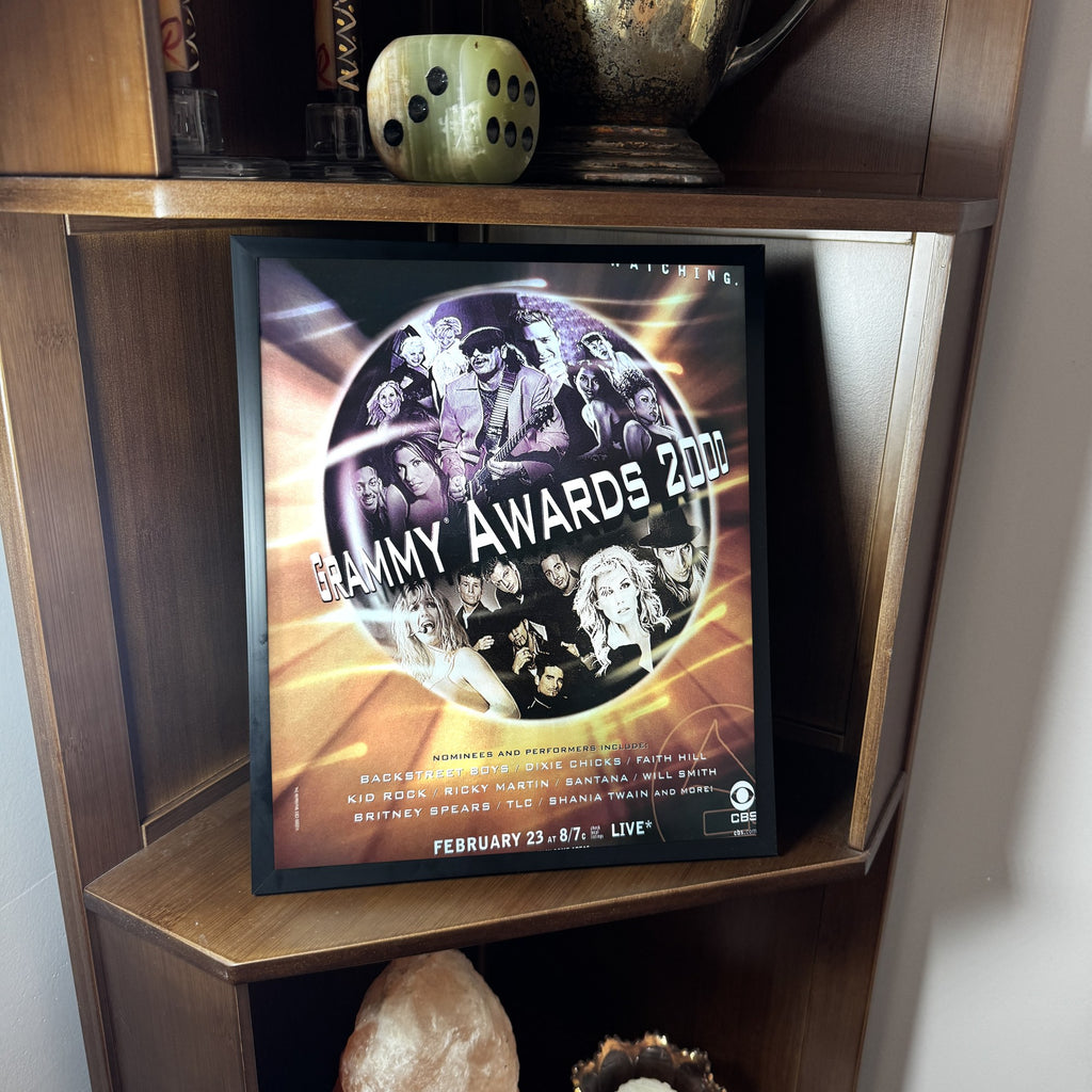 Vintage 2000 Grammy Awards CBS TV Ad 10x12 Framed Magazine Print
