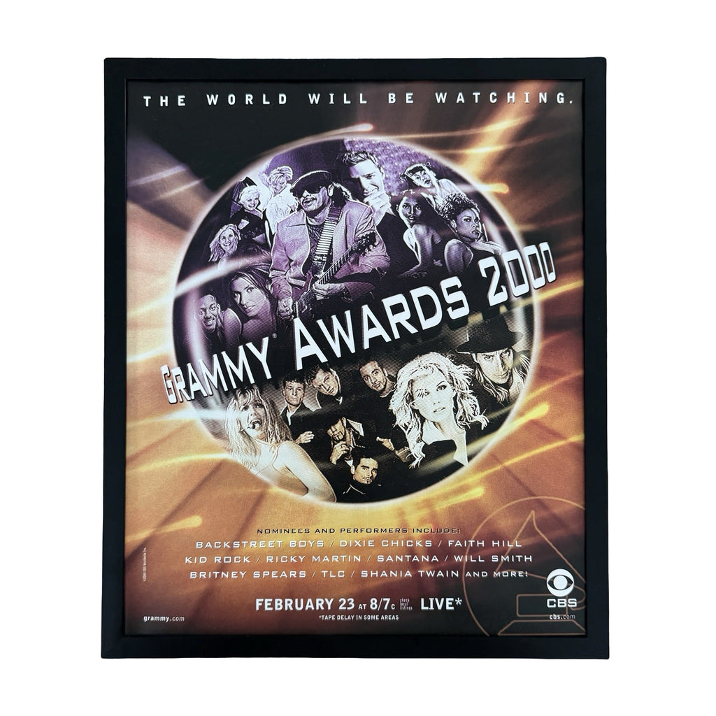 Vintage 2000 Grammy Awards CBS TV Ad 10x12 Framed Magazine Print