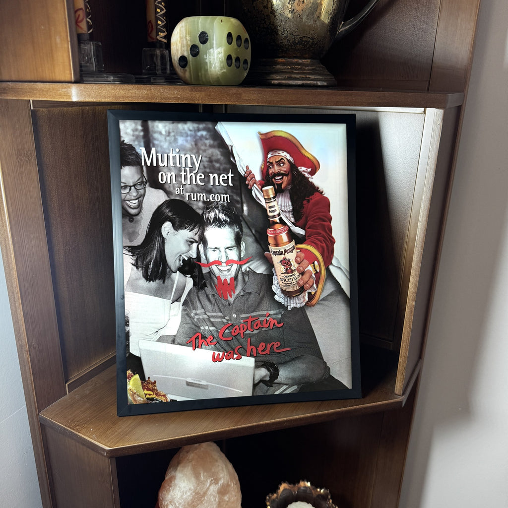 Vintage Captain Morgan Mutiny on the Net Rum Ad 10x12 Framed Magazine Print