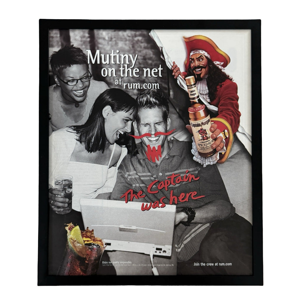 Vintage Captain Morgan Mutiny on the Net Rum Ad 10x12 Framed Magazine Print