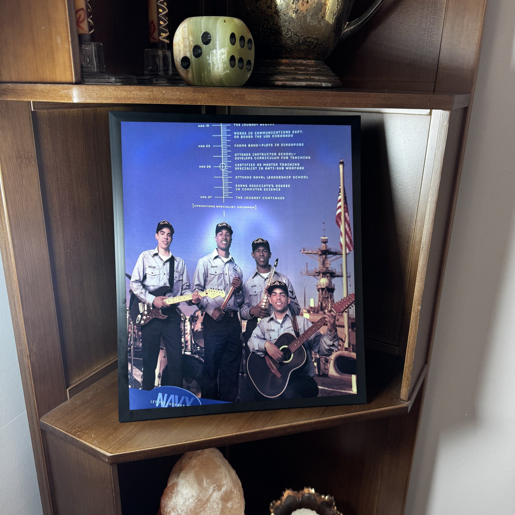Vintage US Navy Band Recruiting Ad 10x12 Framed Magazine Print