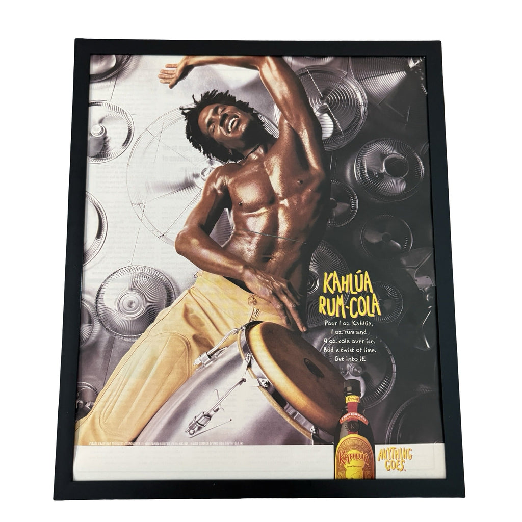 Vintage Kahlua Rum and Cola Cocktail Ad 10x12 Framed Magazine Print