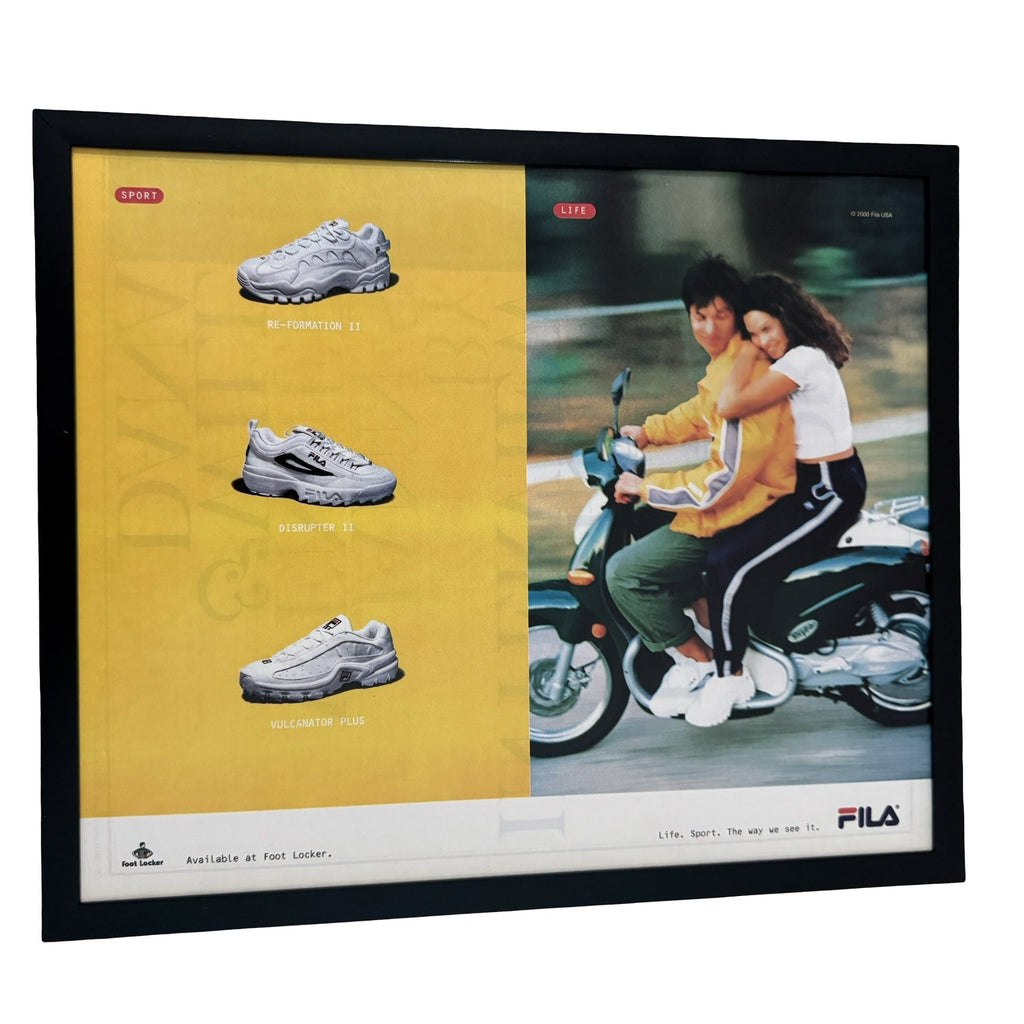 Vintage FILA Sport Life Sneaker Scooter Ad 10x12 Framed Magazine Print