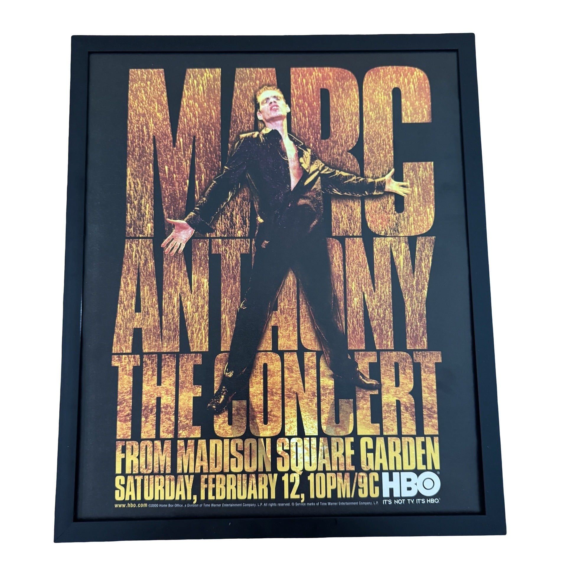 Vintage Marc Anthony HBO Madison Square Garden Ad 10x12 Framed Magazine Print