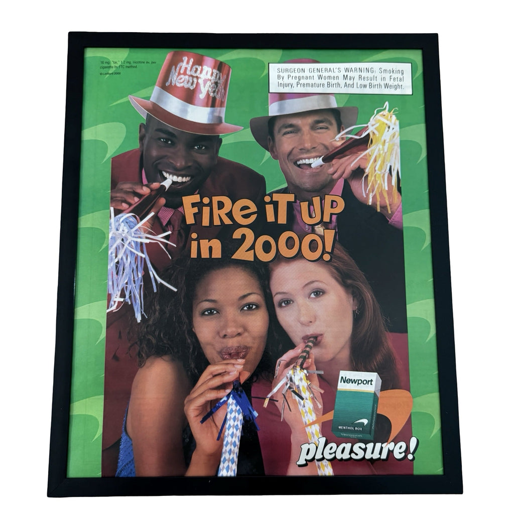 Vintage Newport Fire It Up in 2000 Cigarette Ad 10x12 Framed Magazine Print