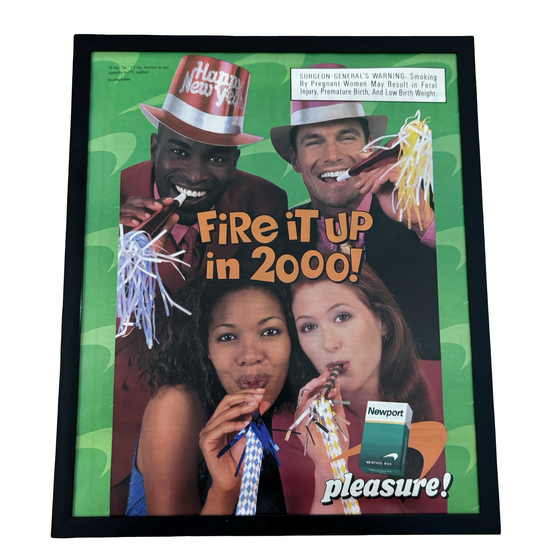 Vintage Newport Fire It Up in 2000 Cigarette Ad 10x12 Framed Magazine Print