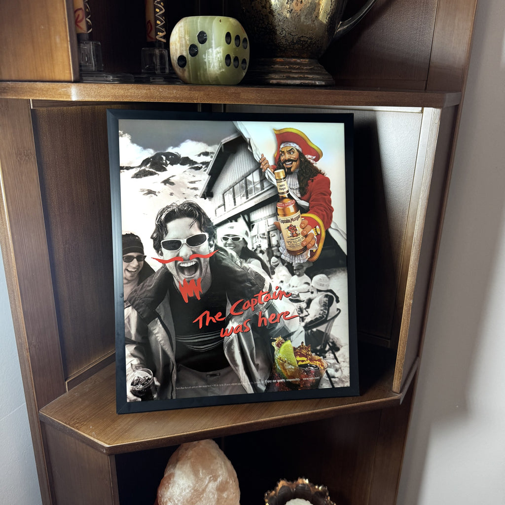 Vintage Captain Morgan The Captain Was Here Rum Ad 10x12 Framed Magazine Print