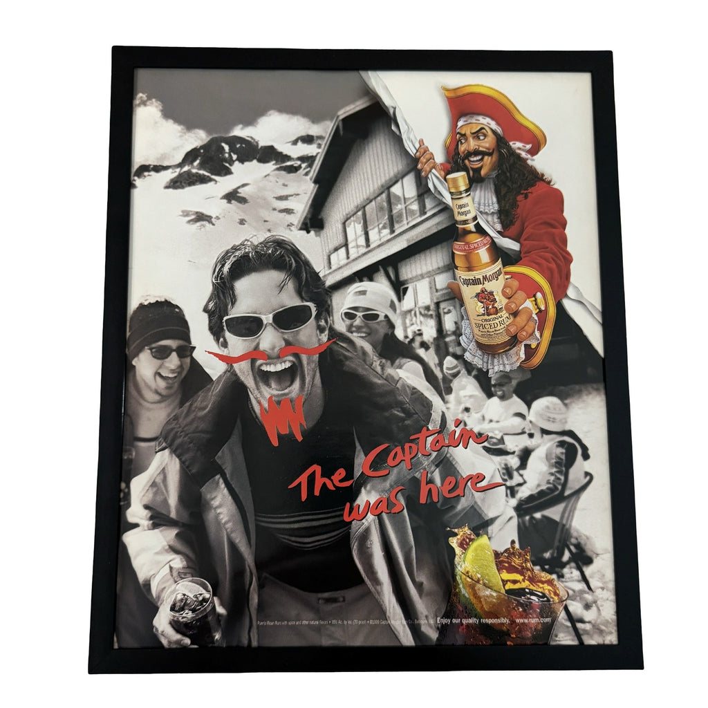 Vintage Captain Morgan The Captain Was Here Rum Ad 10x12 Framed Magazine Print