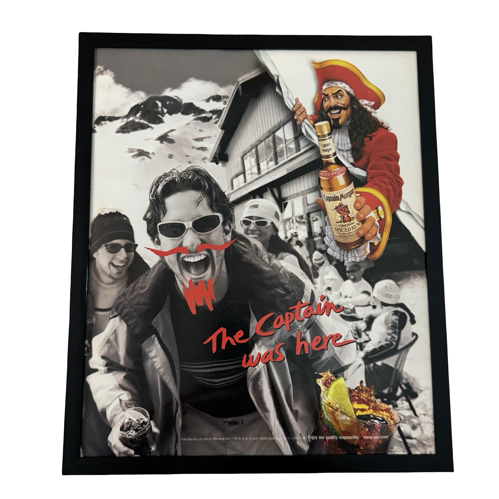 Vintage Captain Morgan The Captain Was Here Rum Ad 10x12 Framed Magazine Print