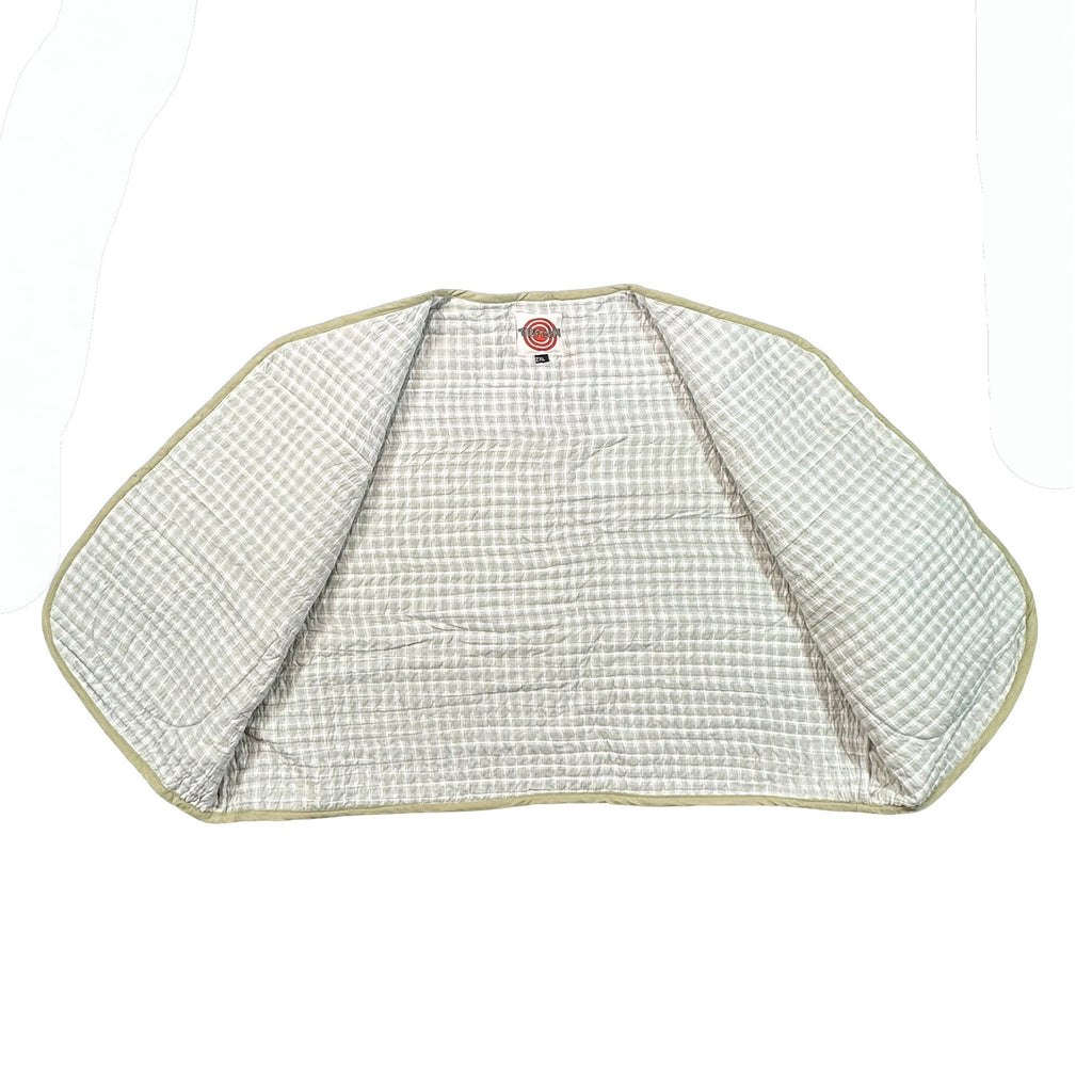Sage Gingham and Rose 2XL quilted vest rework, interior lining