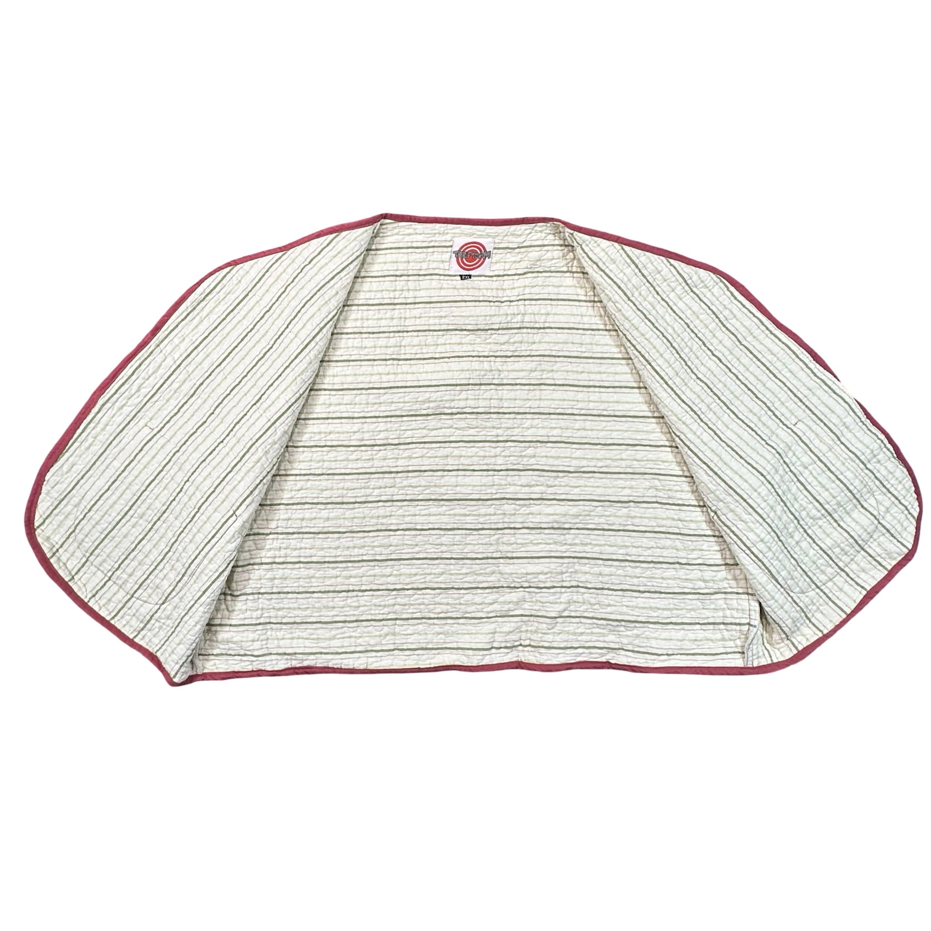 Coral Chrysanthemum 2XL quilted vest rework, interior lining