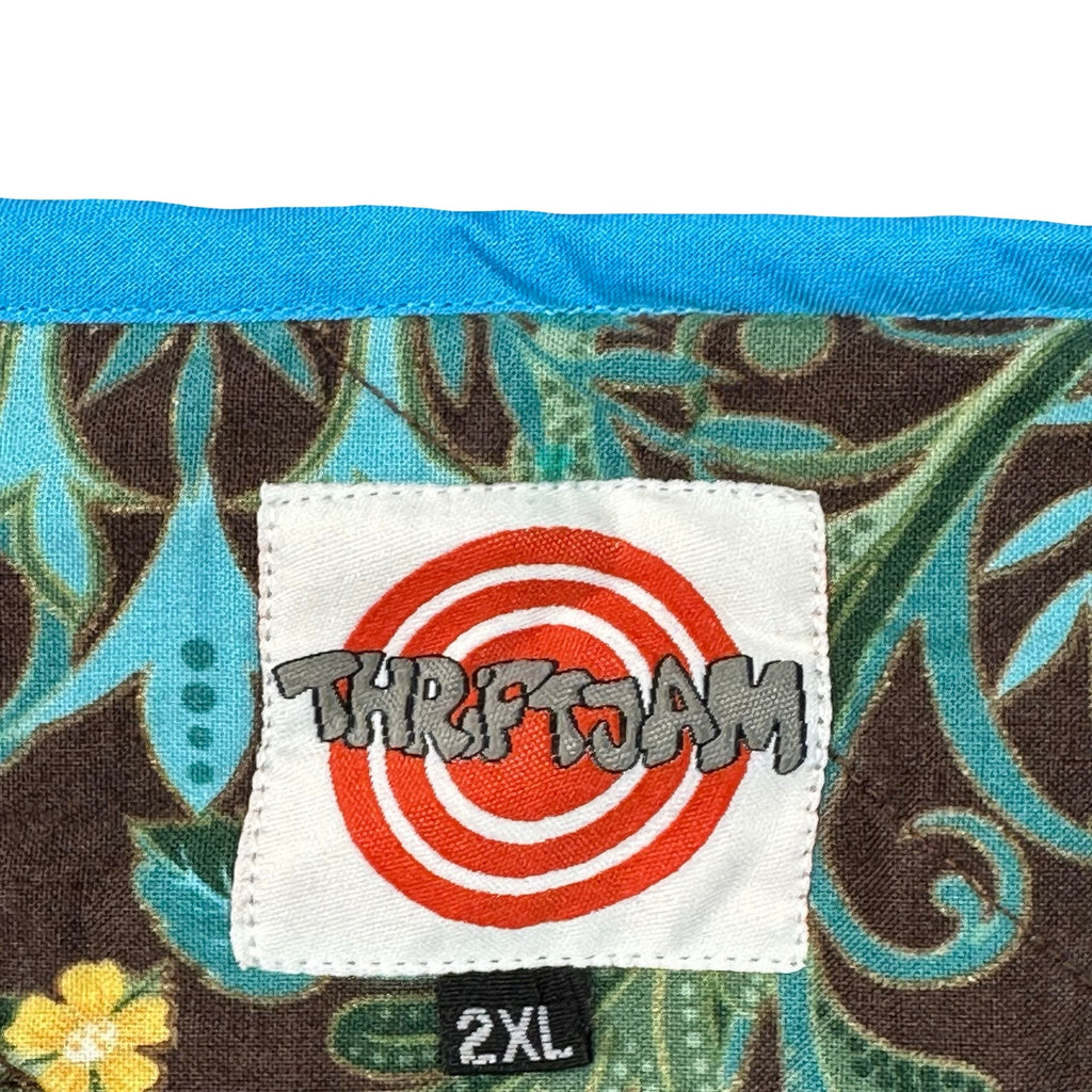 Rainbow Batik Stripe quilted vest rework, ThriftJam brand label size 2XL