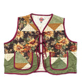 Autumn Sunflower 2XL quilted vest rework, front