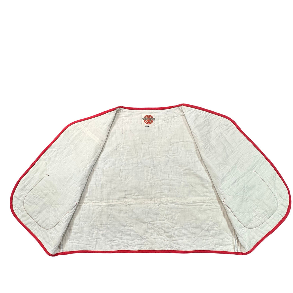 Nautical Star quilted vest rework, interior cream lining