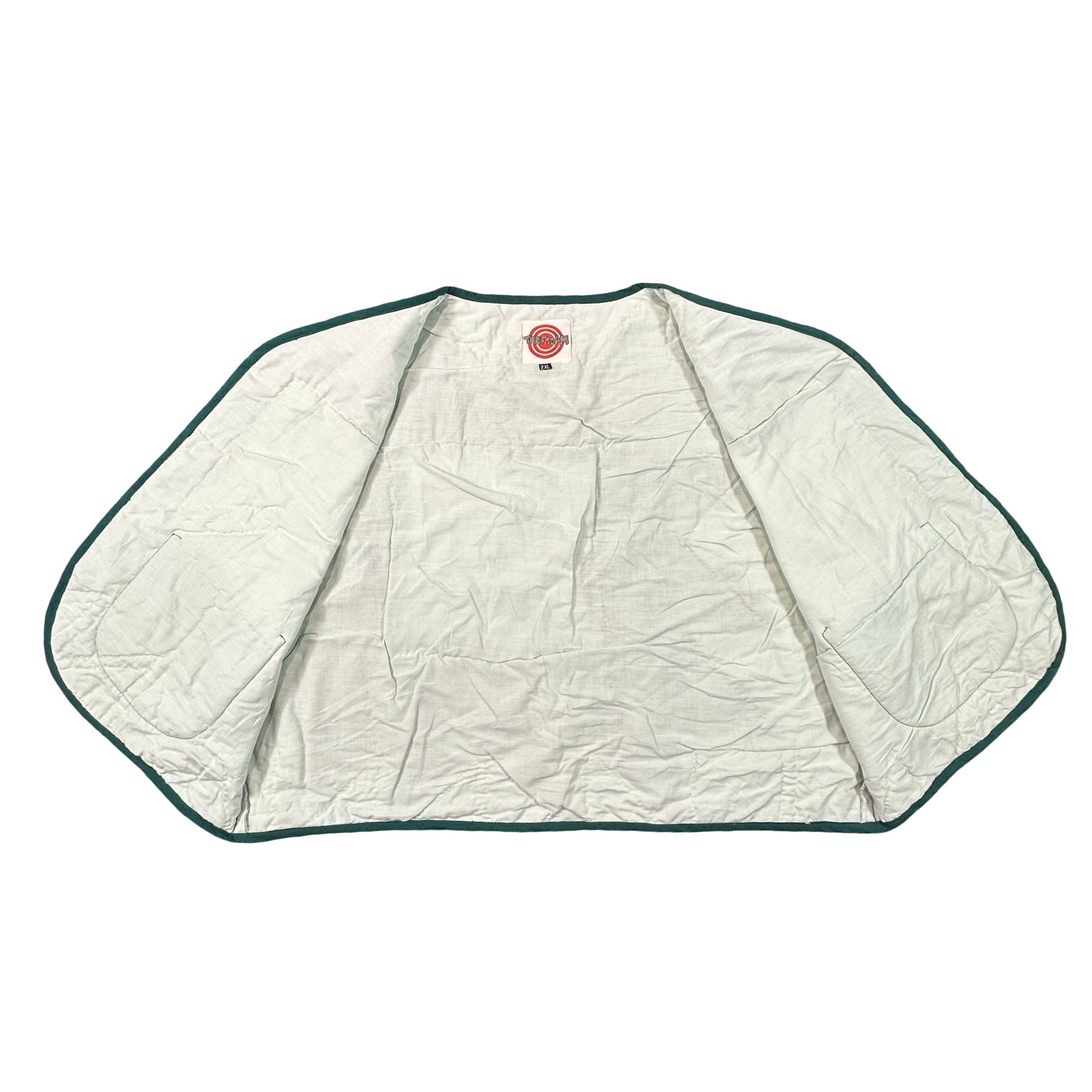 Green Bear Paw 2XL quilted vest rework, interior lining