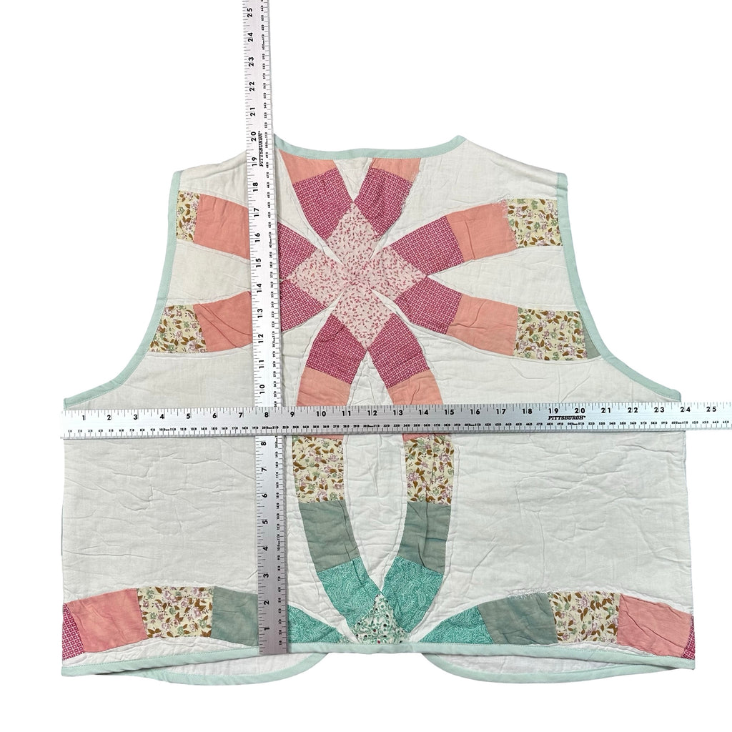 Rose & Sage Wedding Ring XL quilted vest rework, tape measure across the chest