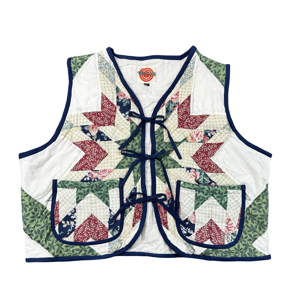 Evergreen Star XL quilted vest rework, front