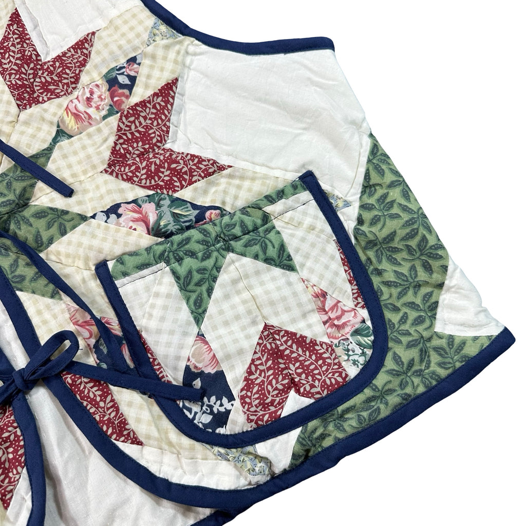 Evergreen Star XL quilted vest rework, patch pocket detail
