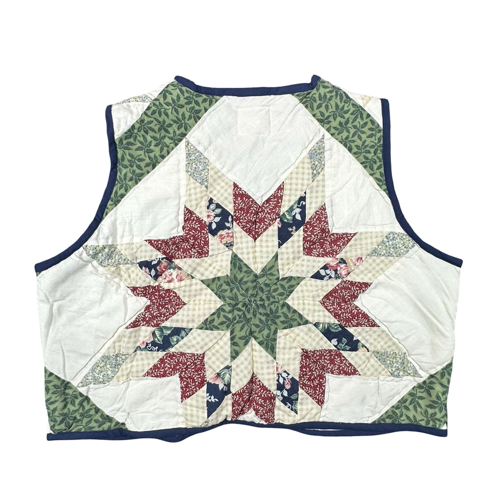 Evergreen Star XL quilted vest rework, back