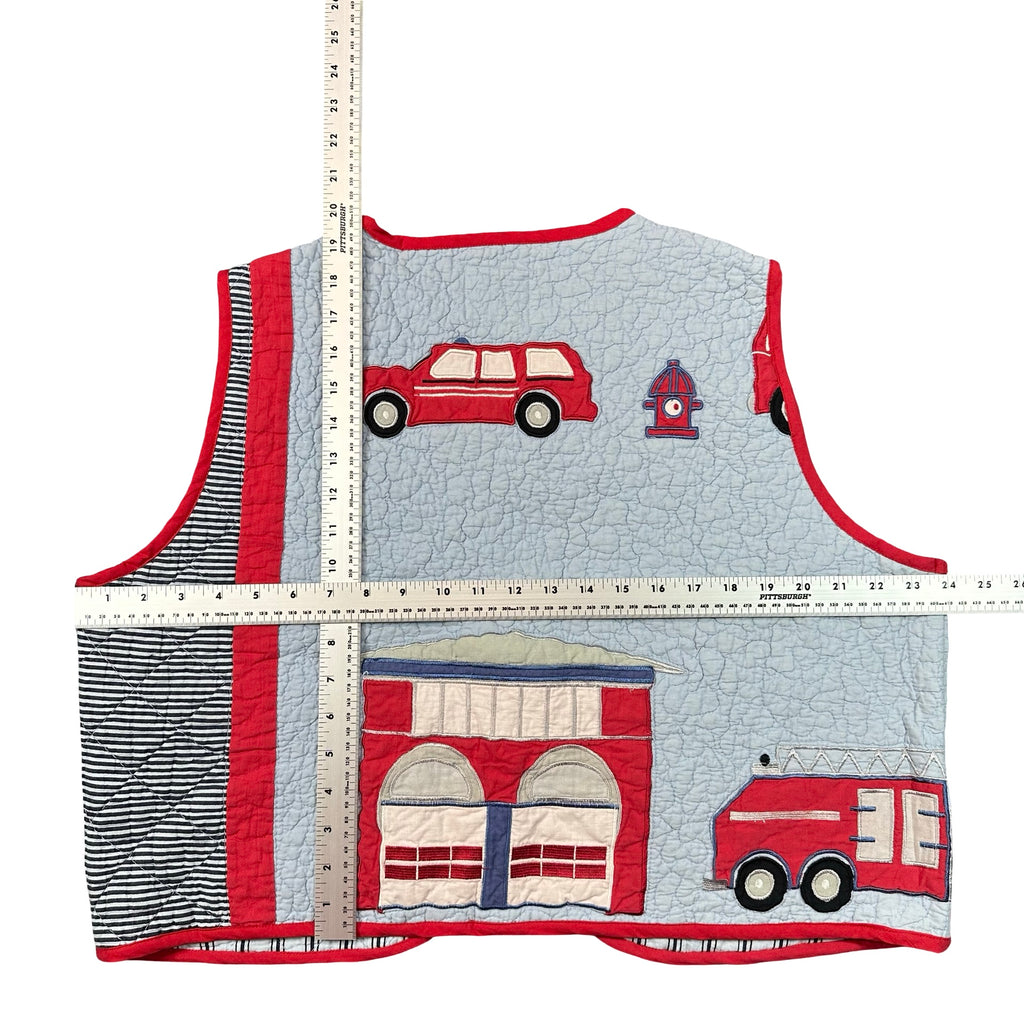 Firehouse Novelty XL quilted vest rework, tape measure across the chest