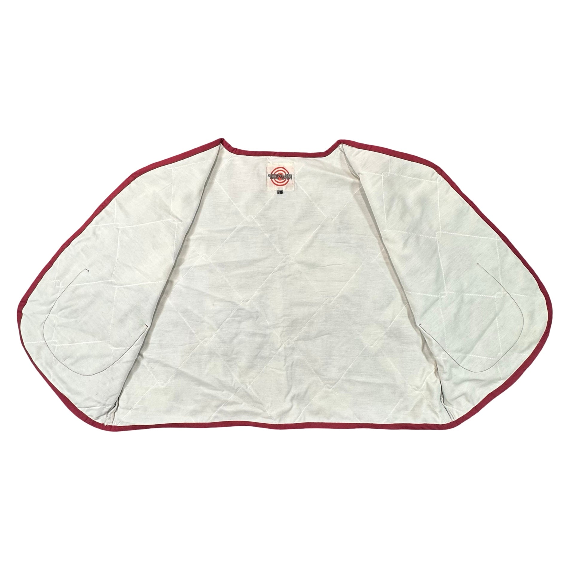 Holly Berry Star XL quilted vest rework, inside lining
