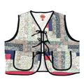 Wildflower Log Cabin XL quilted vest rework, front